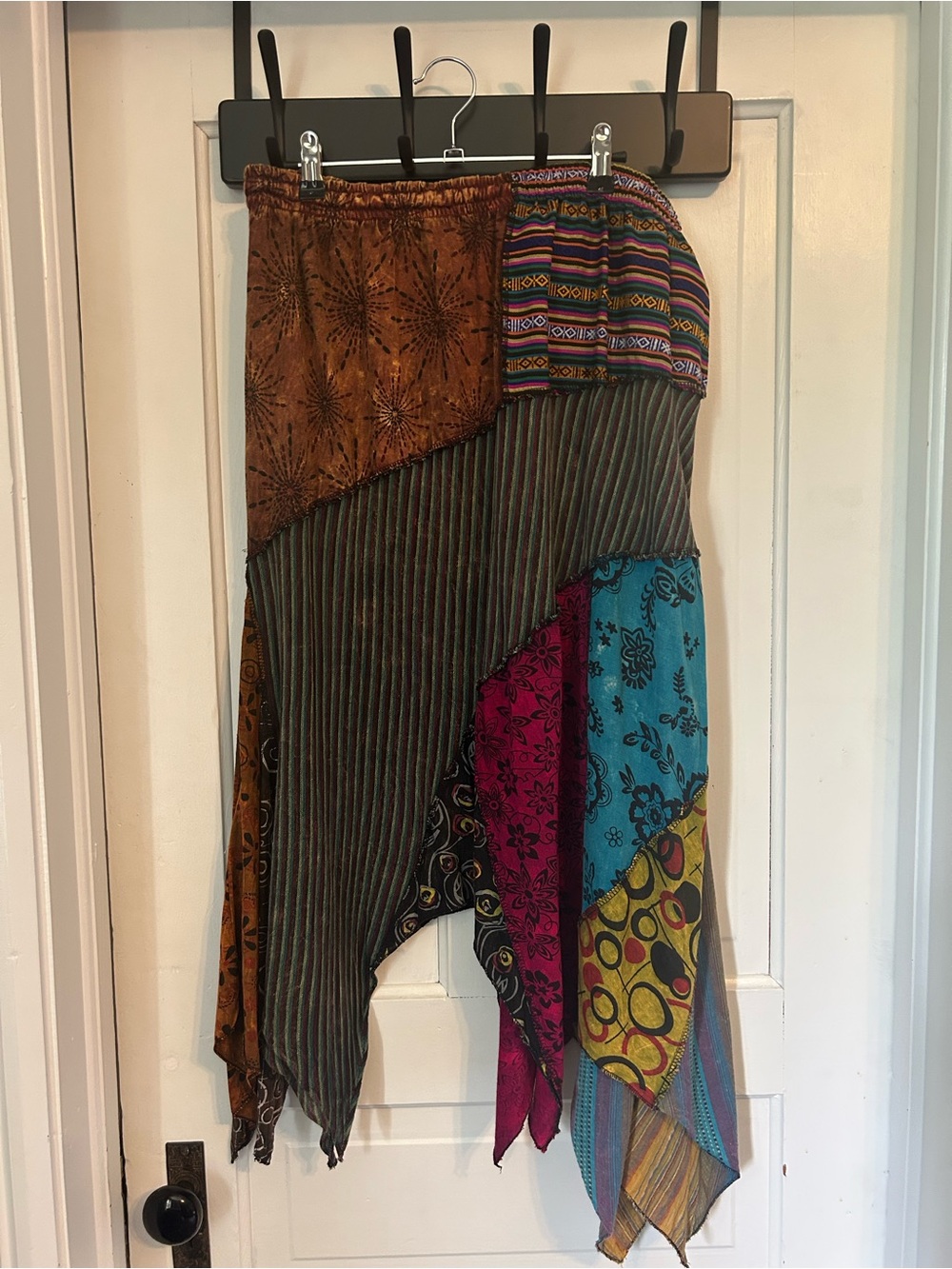 Bohemian Patchwork Handkerchief Hem Skirt - Multicolor NEVER WORN